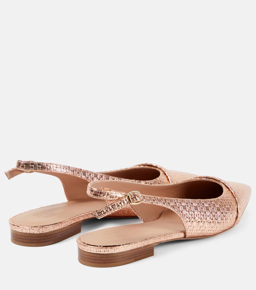Malone Souliers Jama embossed leather slingback flats