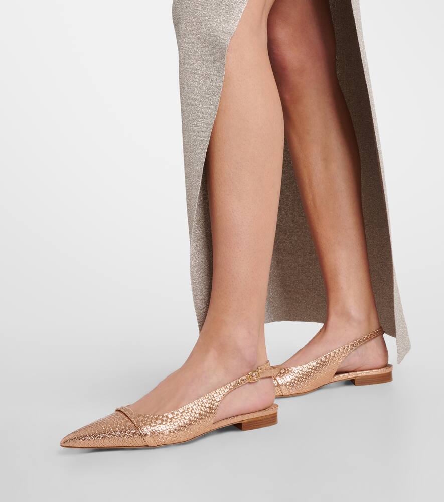 Malone Souliers Jama embossed leather slingback flats