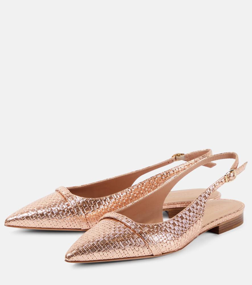 Malone Souliers Jama embossed leather slingback flats