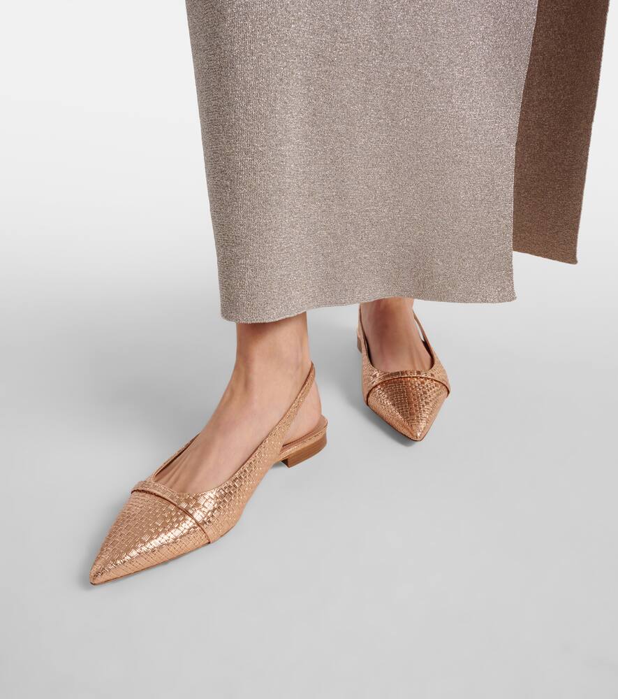 Malone Souliers Jama embossed leather slingback flats