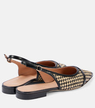 Malone Souliers Jama leather-trimmed raffia ballet flats