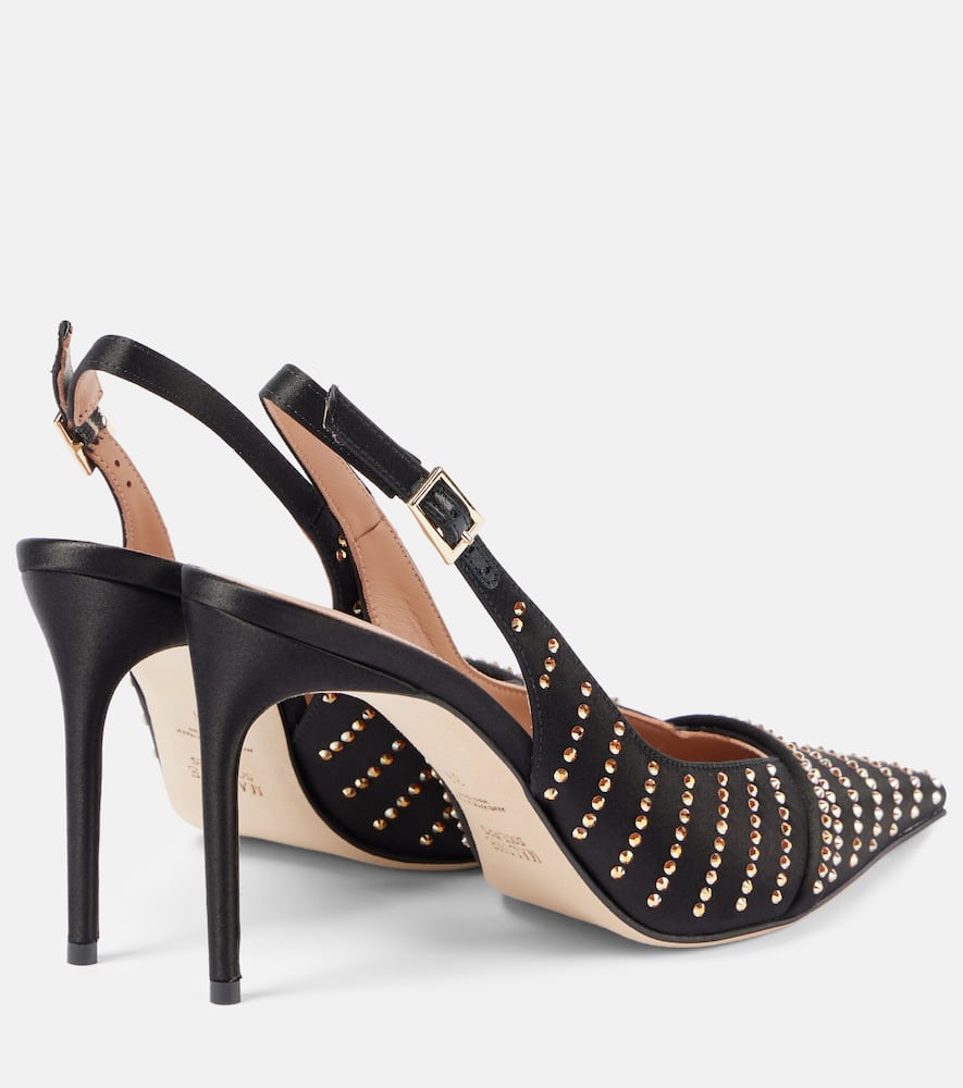 Malone Souliers Jazz 90 embellished satin pumps