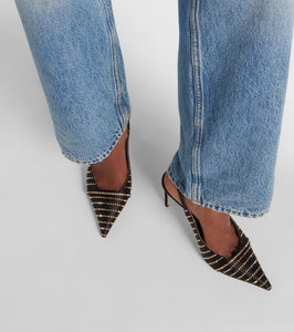 Malone Souliers Jazz 90 embellished satin pumps