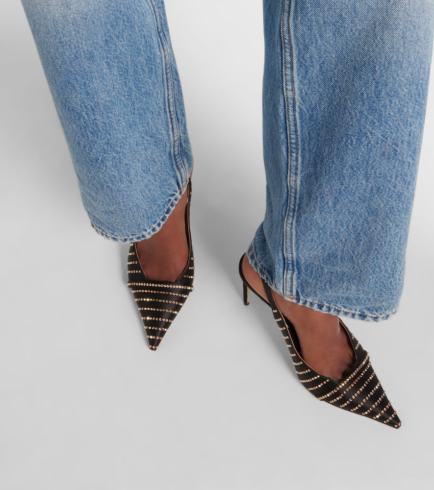 Malone Souliers Jazz 90 embellished satin pumps