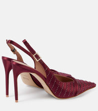 Malone Souliers Jazz 90 embellished satin slingback pumps