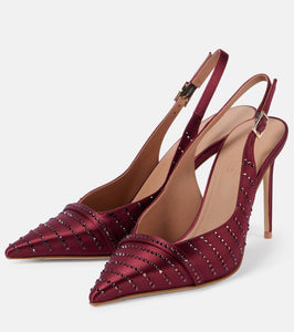 Malone Souliers Jazz 90 embellished satin slingback pumps