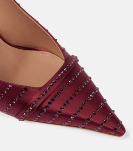 Malone Souliers Jazz 90 embellished satin slingback pumps