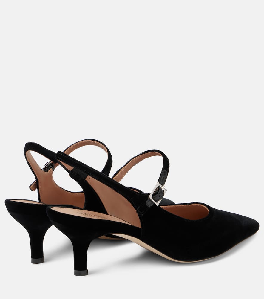 Malone Souliers Karla 45 velvet slingback pumps