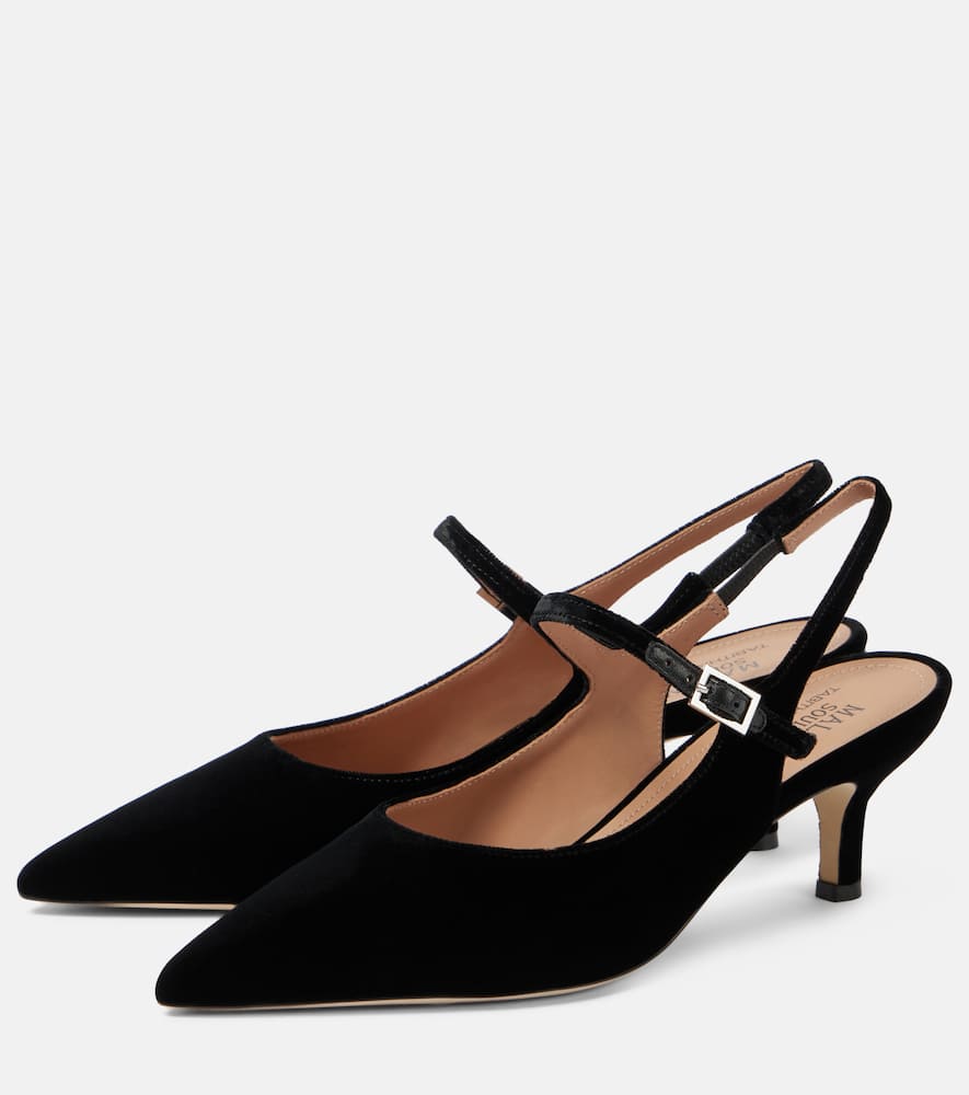 Malone Souliers Karla 45 velvet slingback pumps
