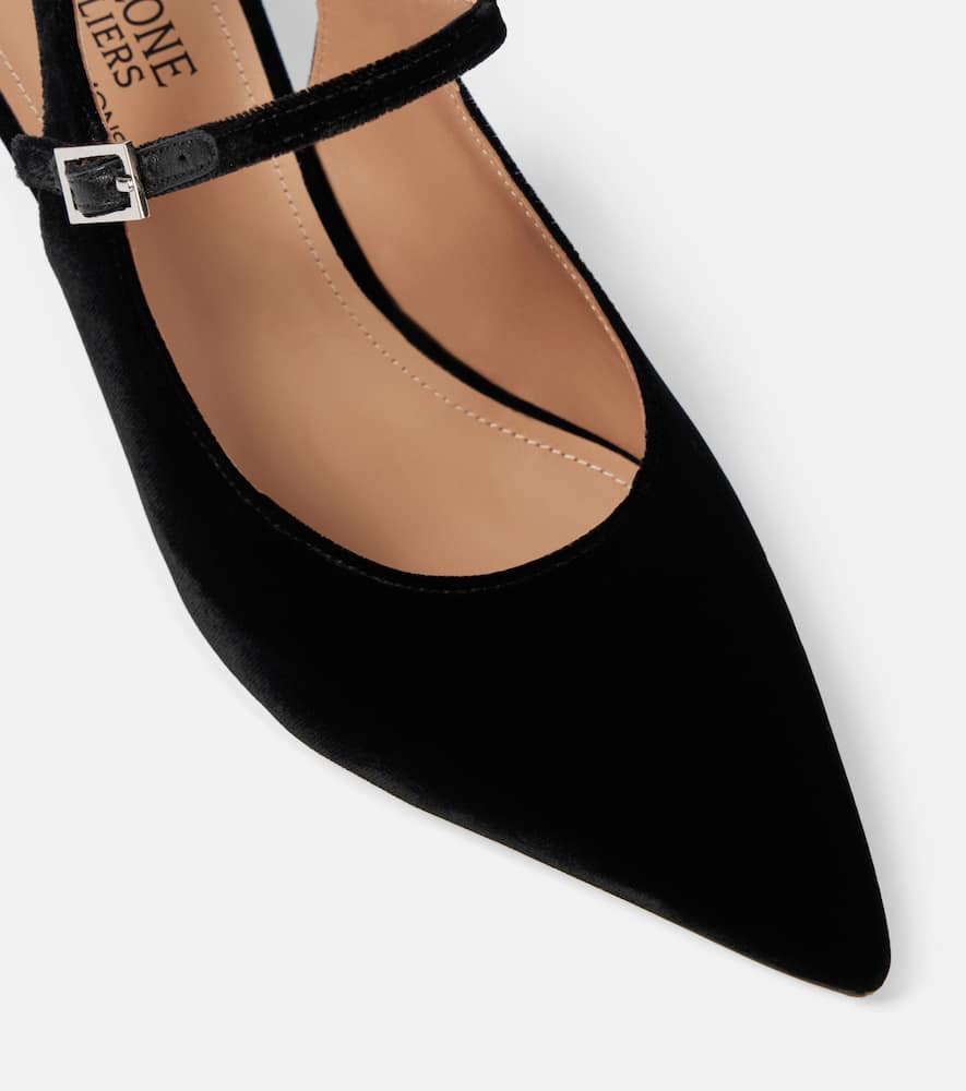 Malone Souliers Karla 45 velvet slingback pumps
