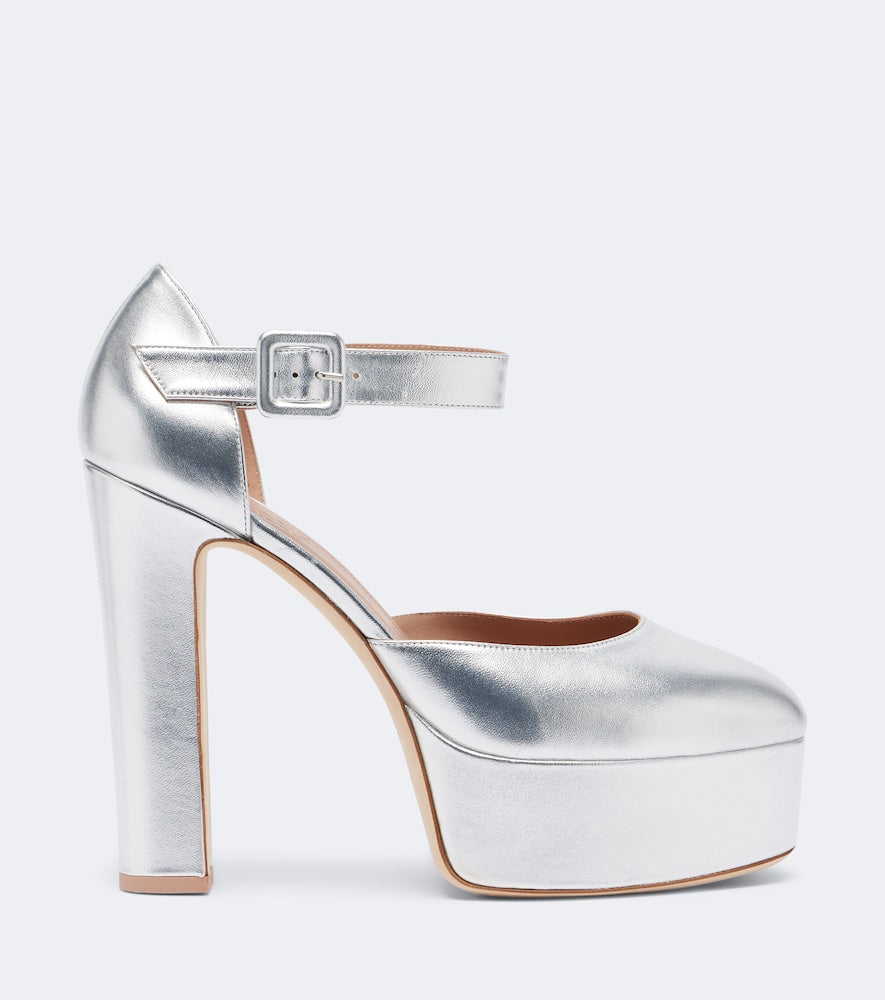 Malone Souliers Leila metallic leather platform pumps