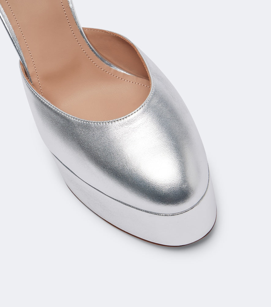 Malone Souliers Leila metallic leather platform pumps
