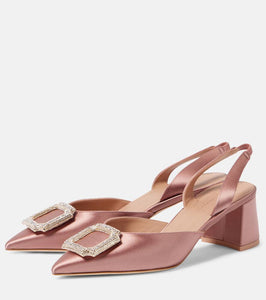 Malone Souliers Marilu 45 satin slingback pumps