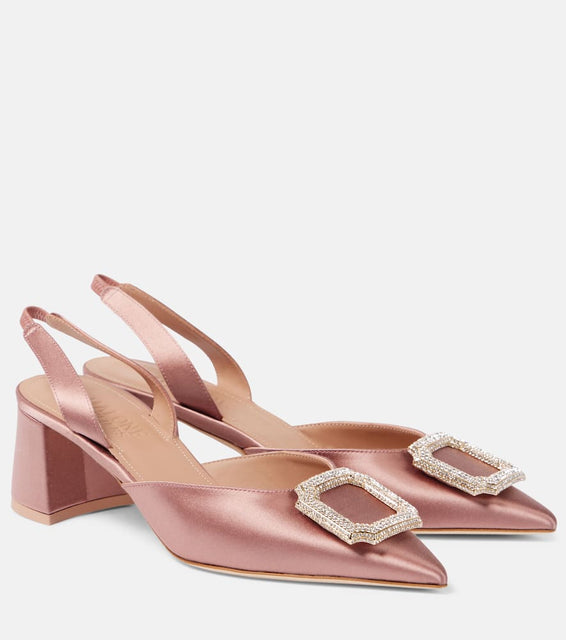 Malone Souliers Marilu 45 satin slingback pumps