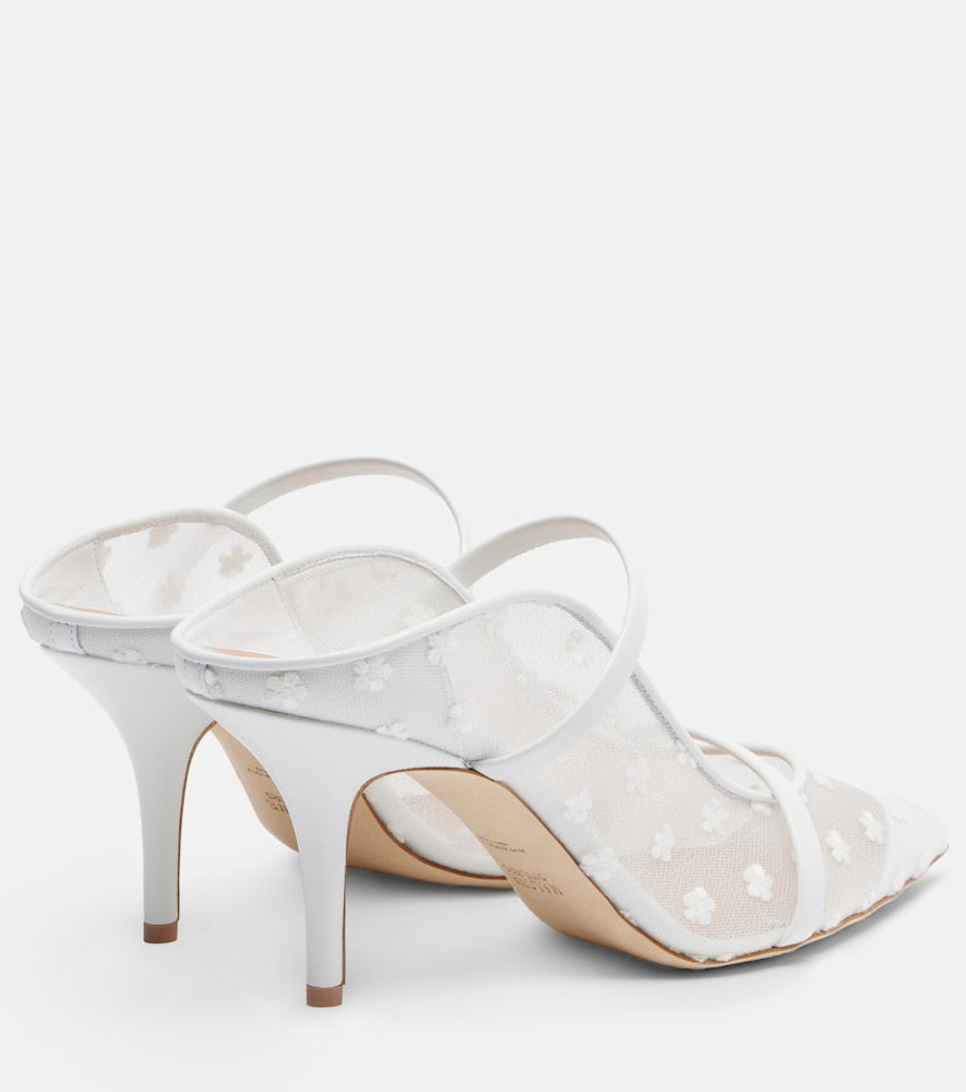 Malone Souliers Maureen 70 leather and mesh mules