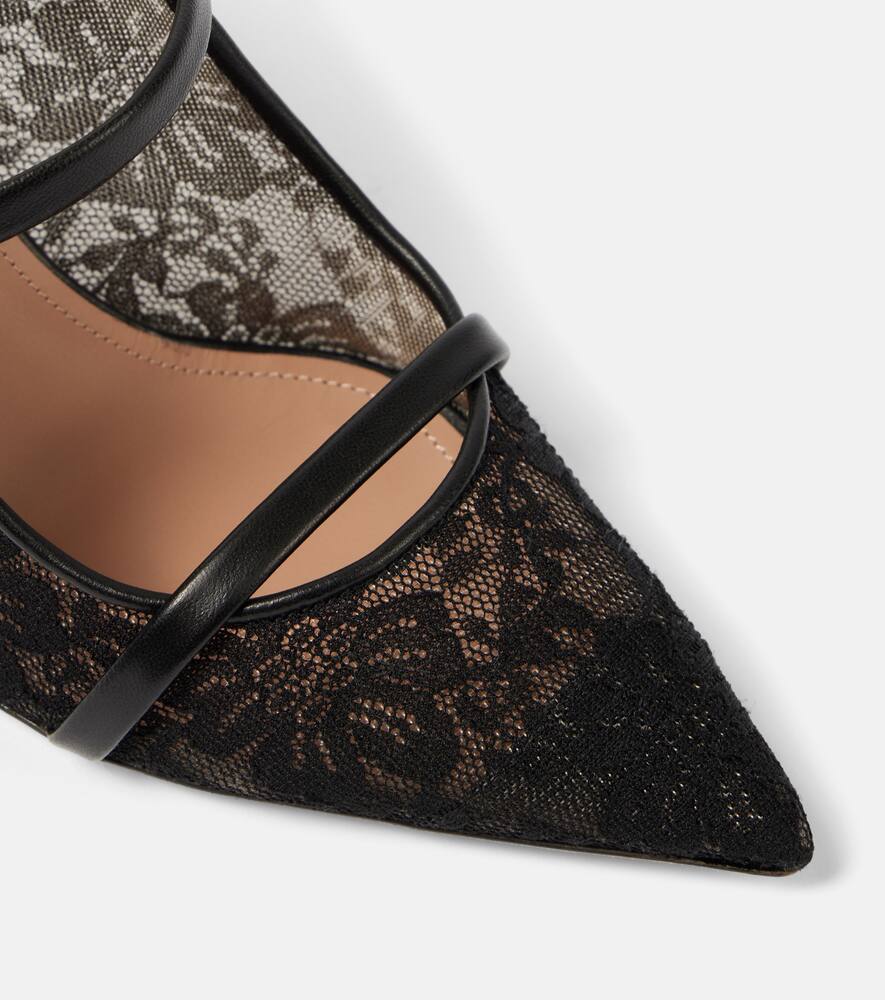 Malone Souliers Maureen 85 leather-trimmed lace mules