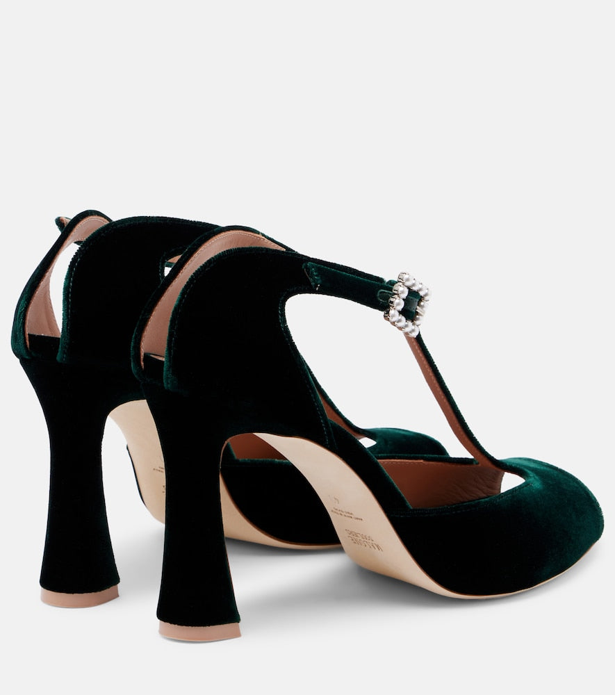 Malone Souliers Nomi 90 velvet sandals