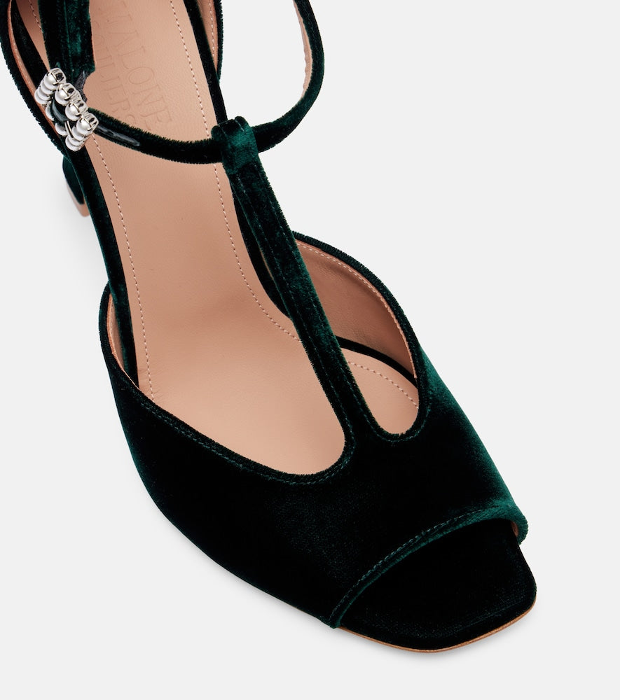 Malone Souliers Nomi 90 velvet sandals