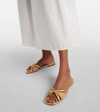 Malone Souliers Penn raffia and metallic leather sandals