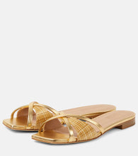 Malone Souliers Penn raffia and metallic leather sandals
