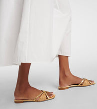 Malone Souliers Penn raffia and metallic leather sandals