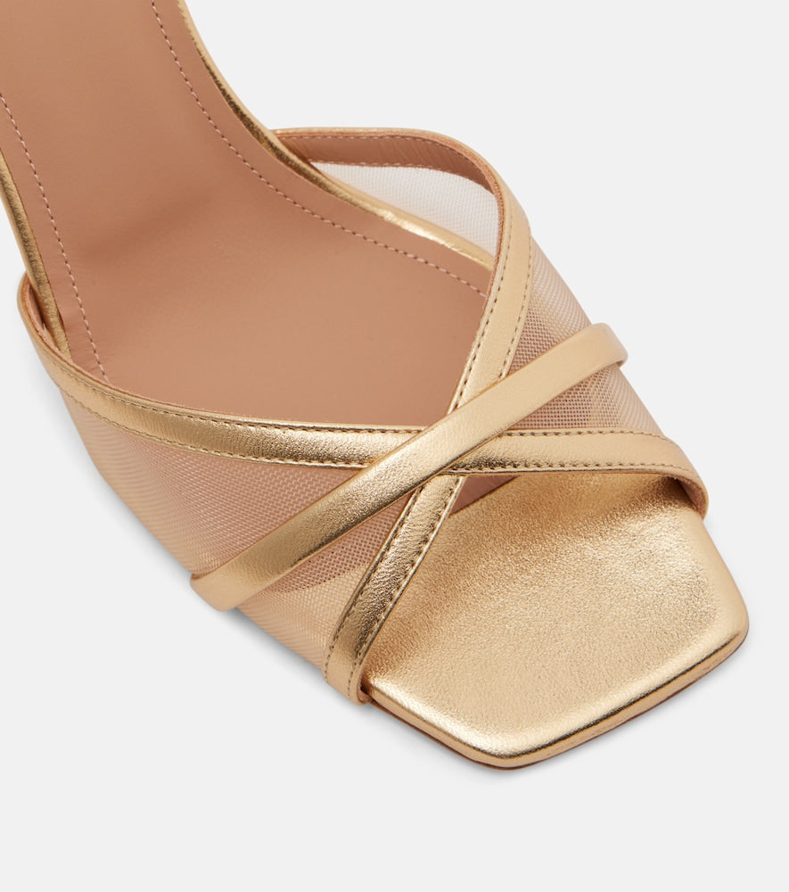 Malone Souliers Perla 70 leather and mesh mules