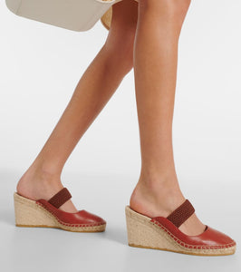 Malone Souliers Siena 70 leather espadrille wedges
