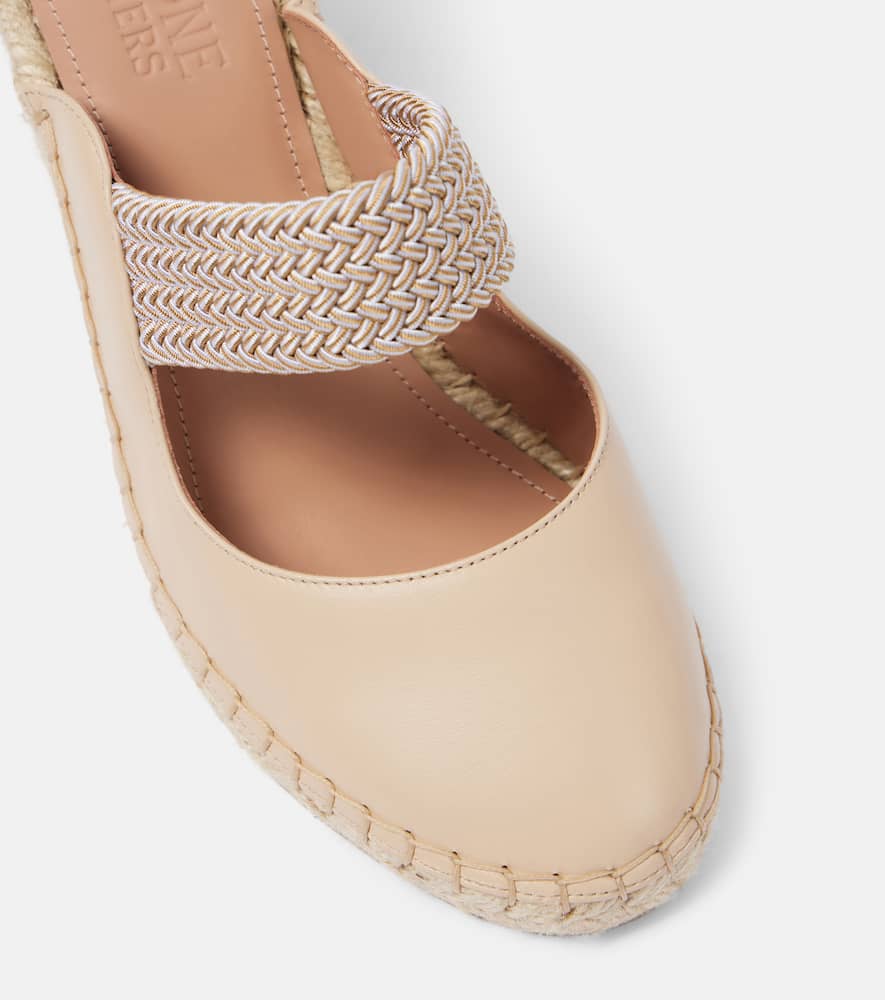 Malone Souliers Siena 70 leather espadrille wedges