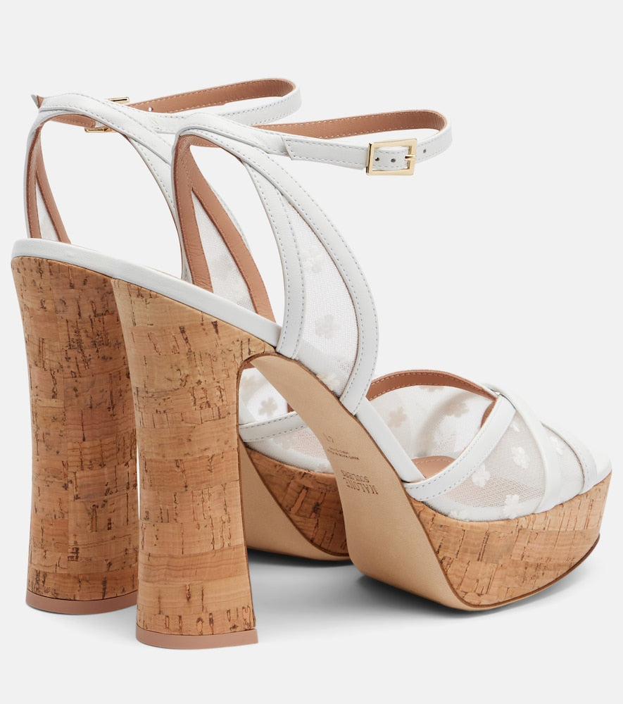 Malone Souliers Sylvie 125 leather-trimmed platform sandals