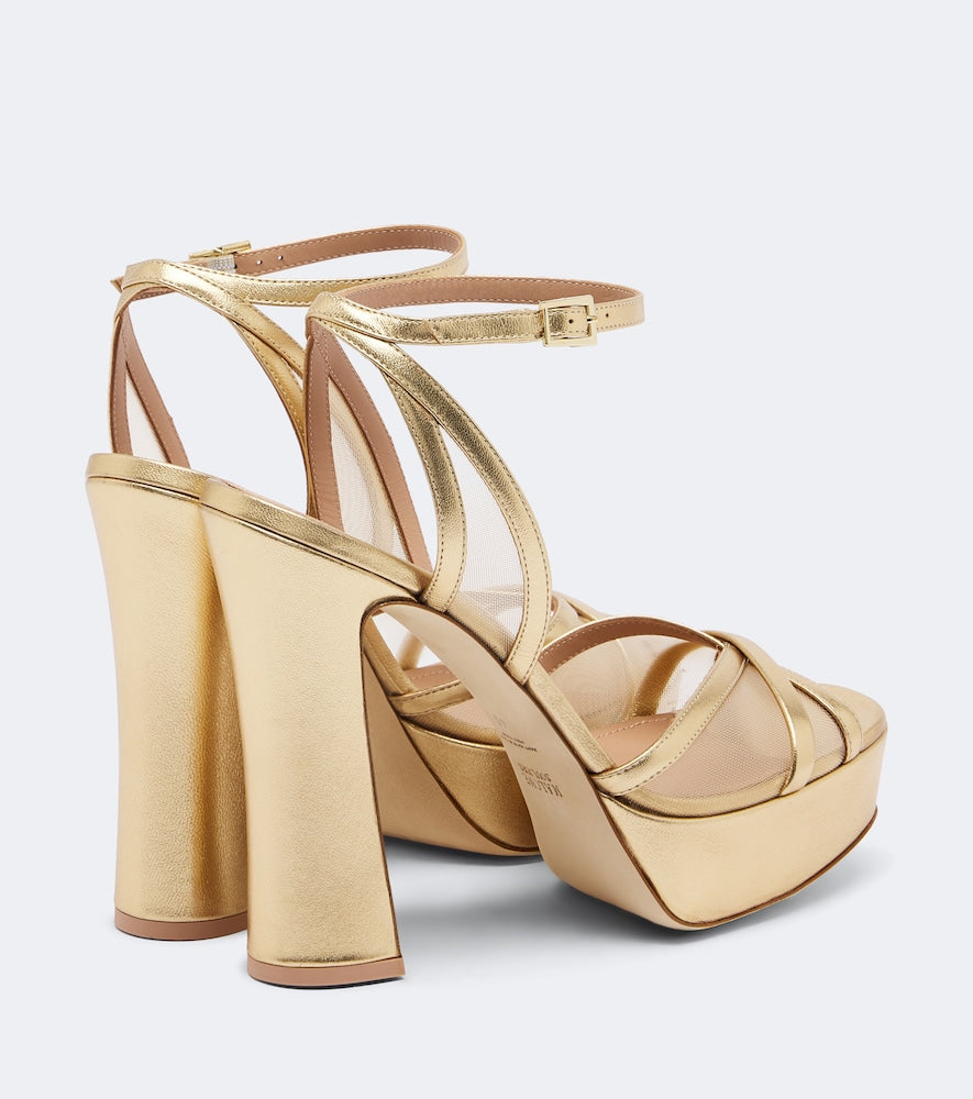 Malone Souliers Sylvie leather and mesh platform sandals