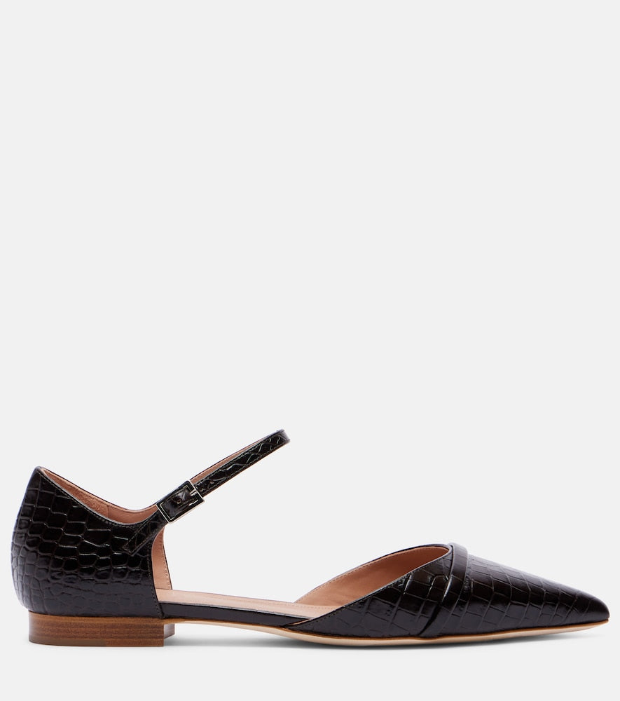 Malone Souliers Ulla croc-effect leather flats
