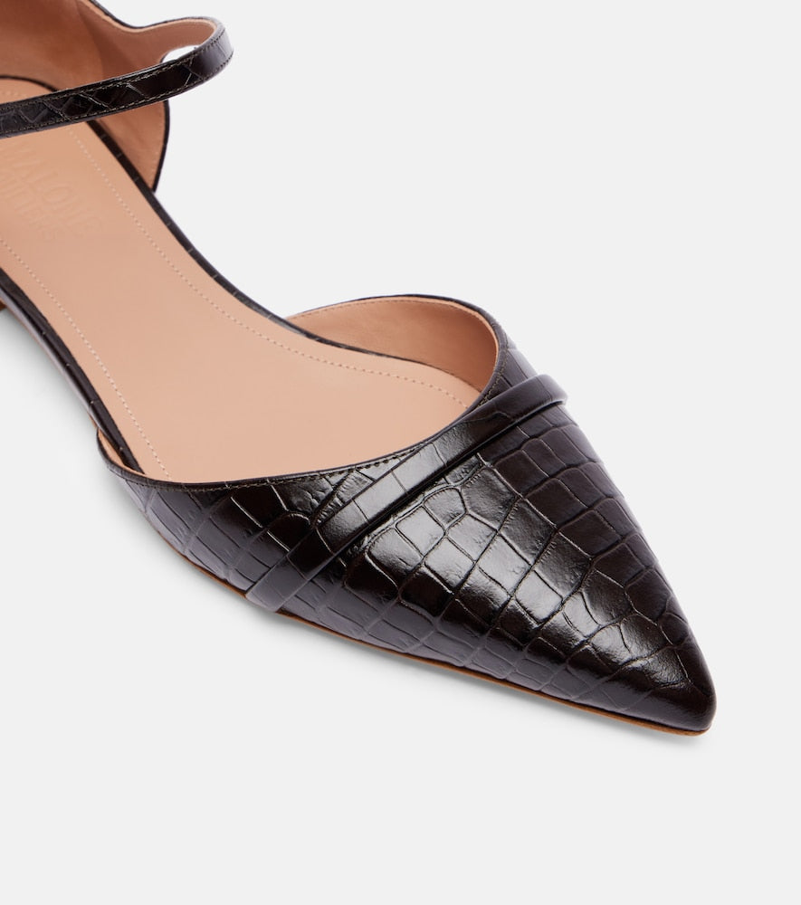 Malone Souliers Ulla croc-effect leather flats