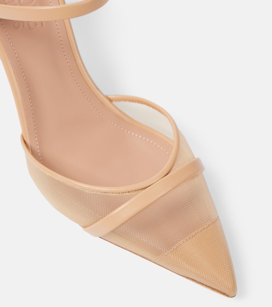 Malone Souliers Uma 80 leather-trimmed mesh mules