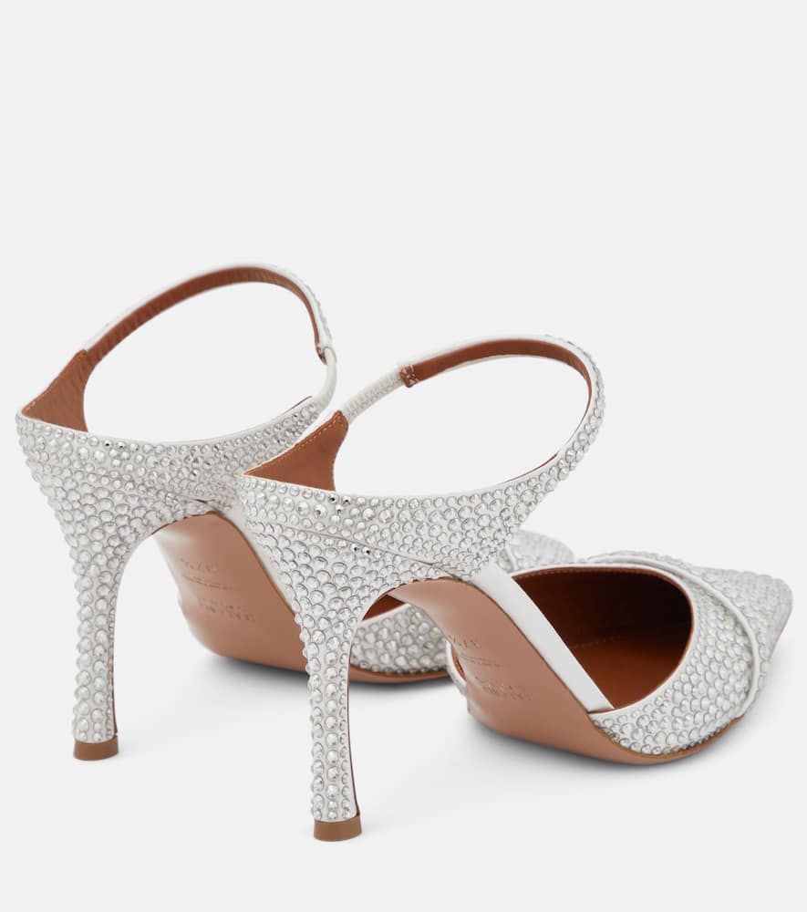 Malone Souliers Uma 90 embellished satin mules