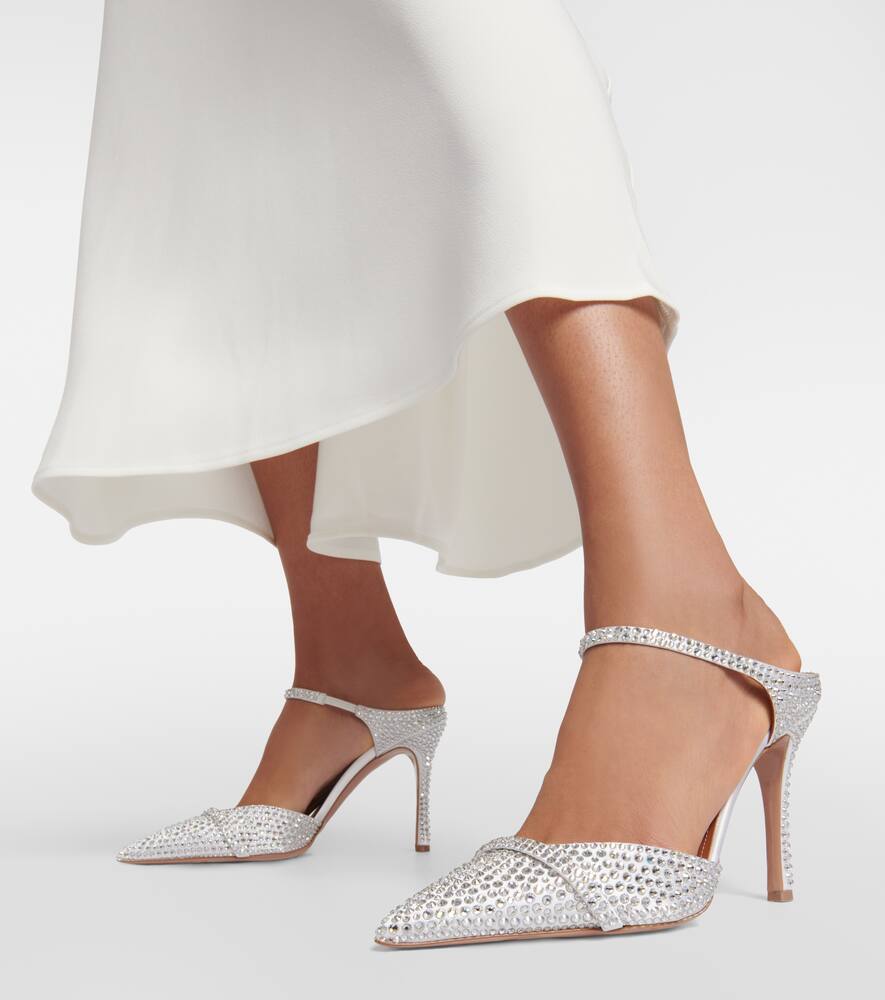 Malone Souliers Uma 90 embellished satin mules