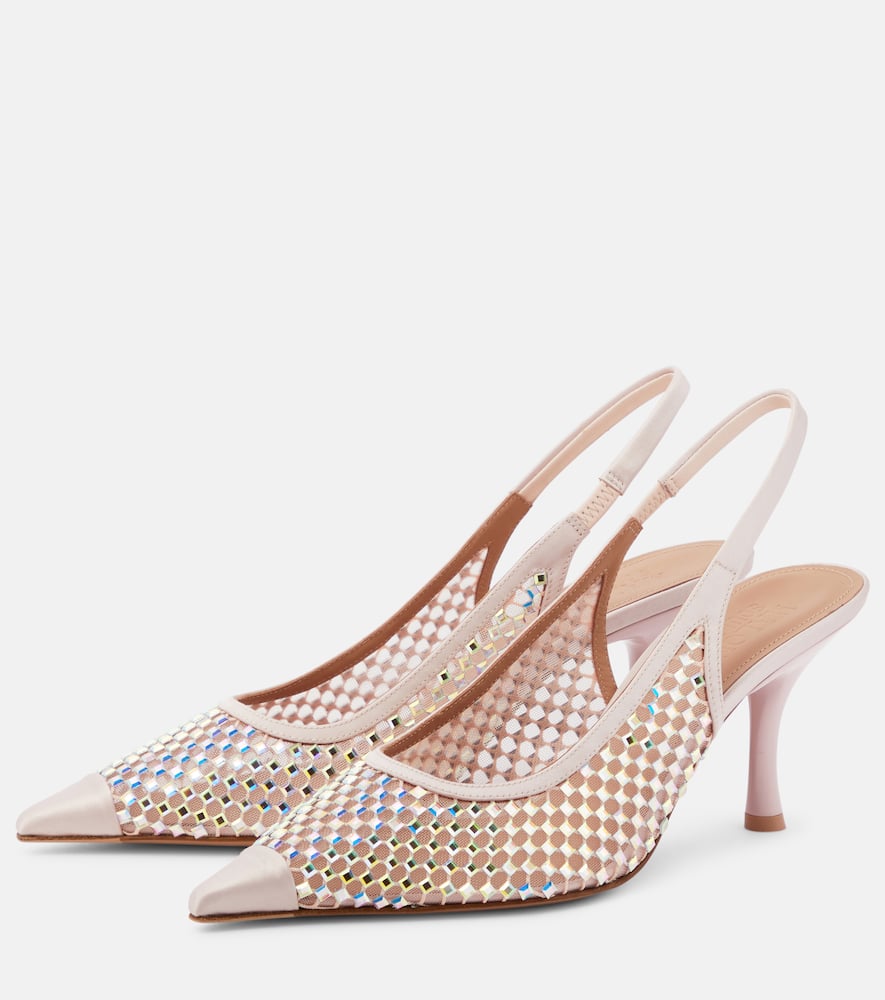 Malone Souliers Vesper 70 embellished slingback pumps