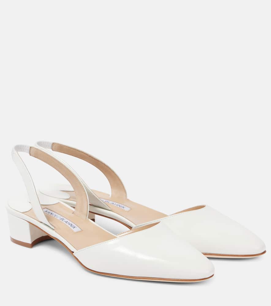 Manolo Blahnik Aapro 30 leather slingback pumps