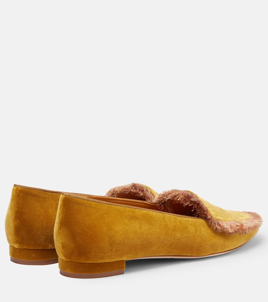 Manolo Blahnik Agofran fringed velvet loafers