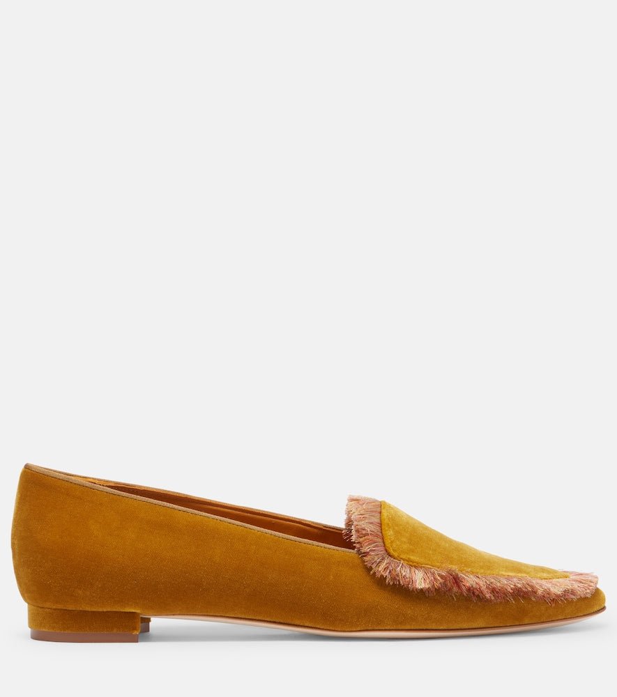 Manolo Blahnik Agofran fringed velvet loafers
