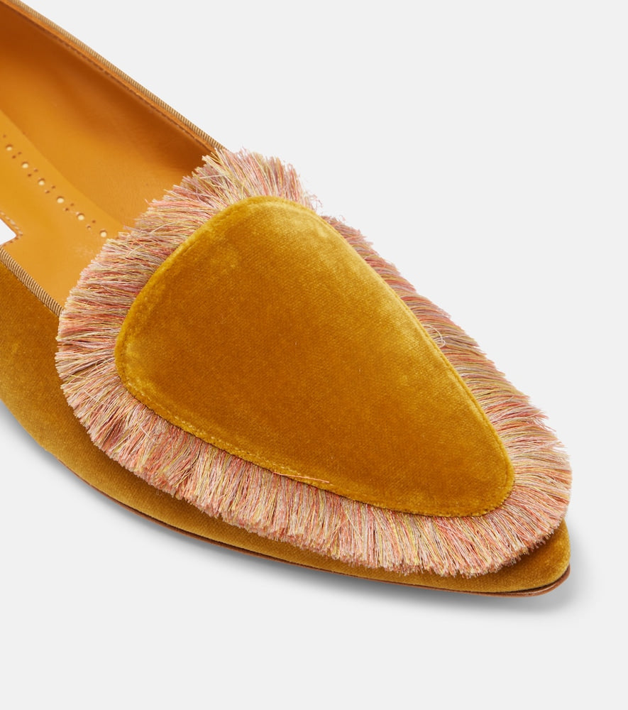 Manolo Blahnik Agofran fringed velvet loafers