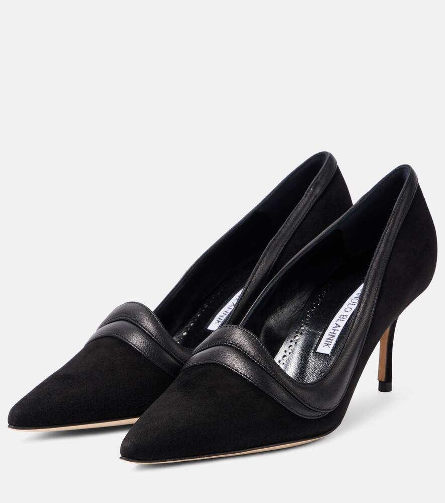 Manolo Blahnik Ajarafa 70 suede and leather pumps