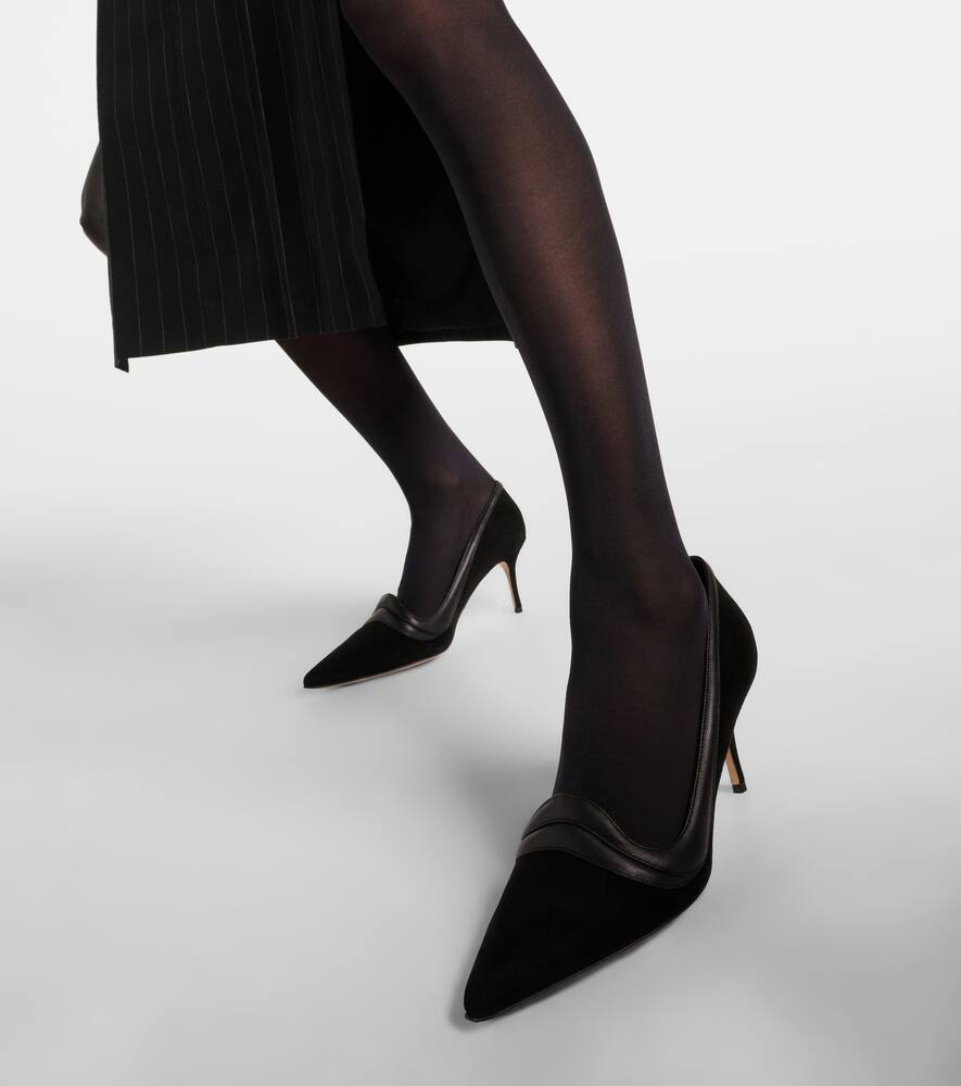 Manolo Blahnik Ajarafa 70 suede and leather pumps