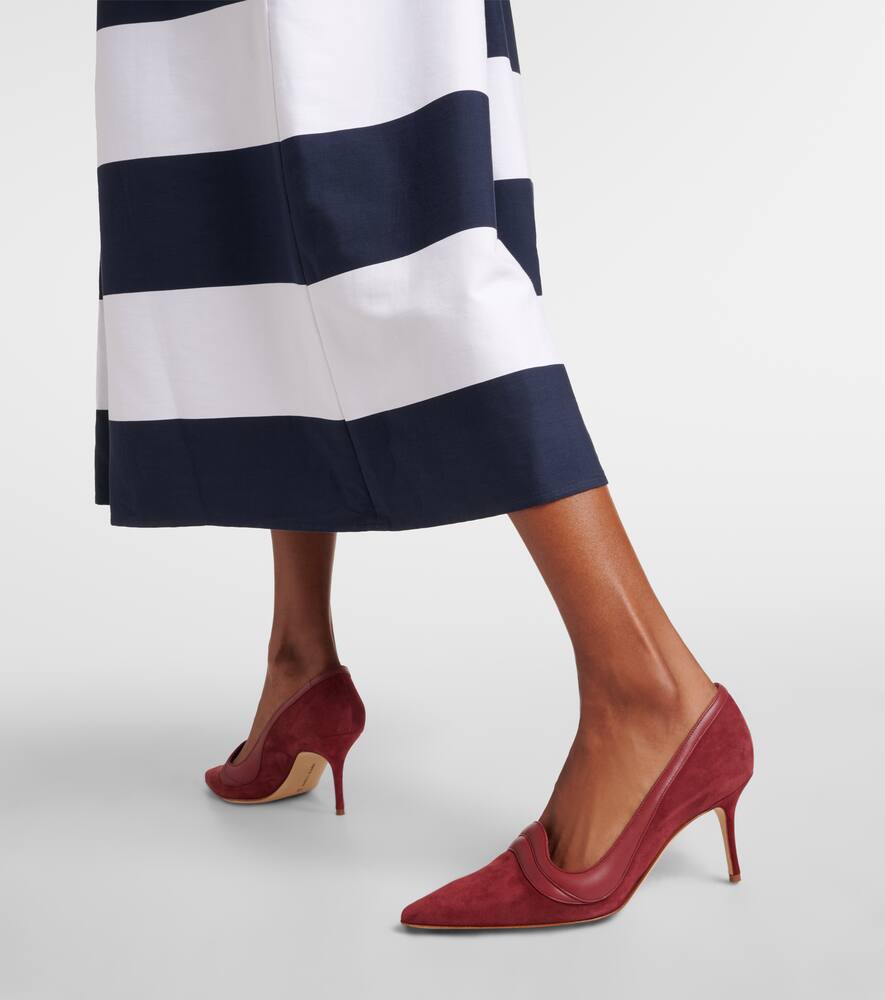 Manolo Blahnik Ajarafa 70 suede and leather pumps