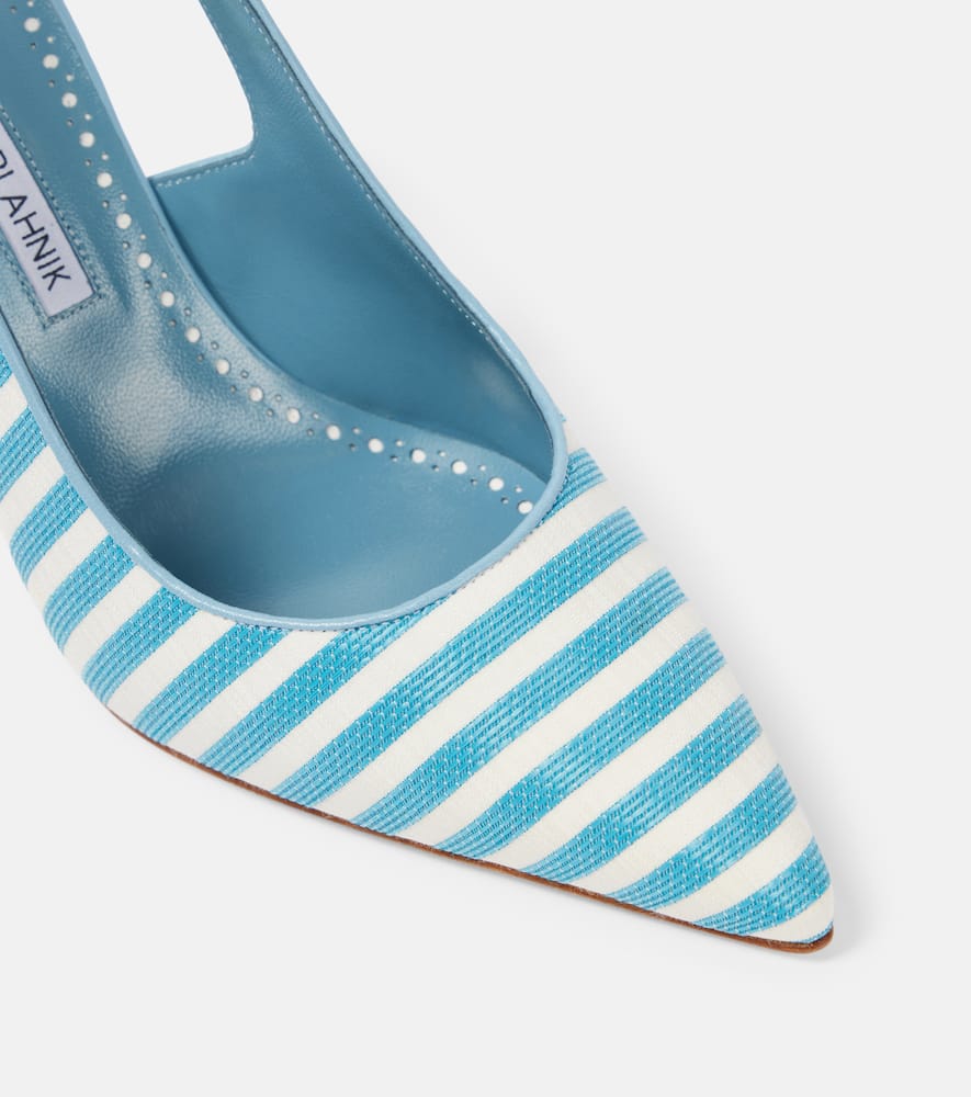 Manolo Blahnik Allurafia 90 striped slingback pumps