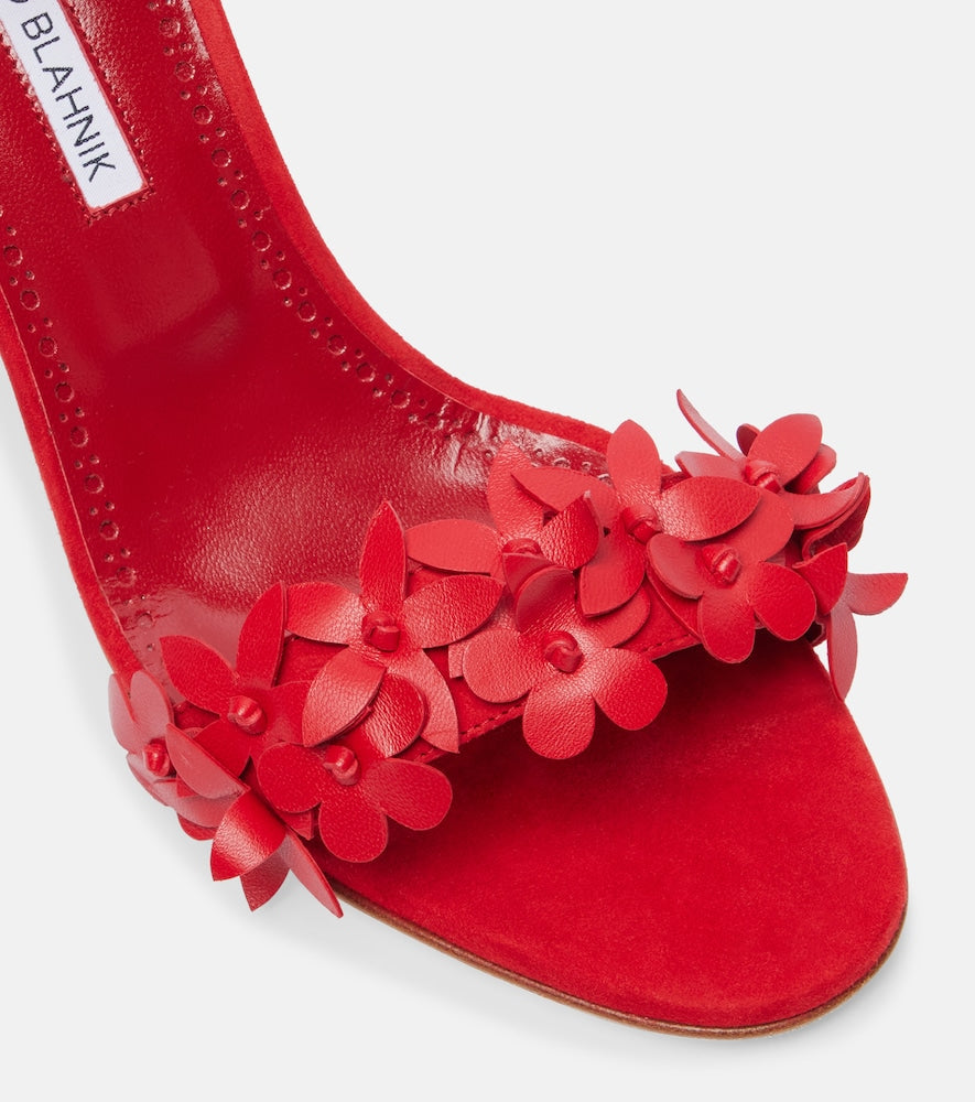 Manolo Blahnik Anista floral-applique leather sandals
