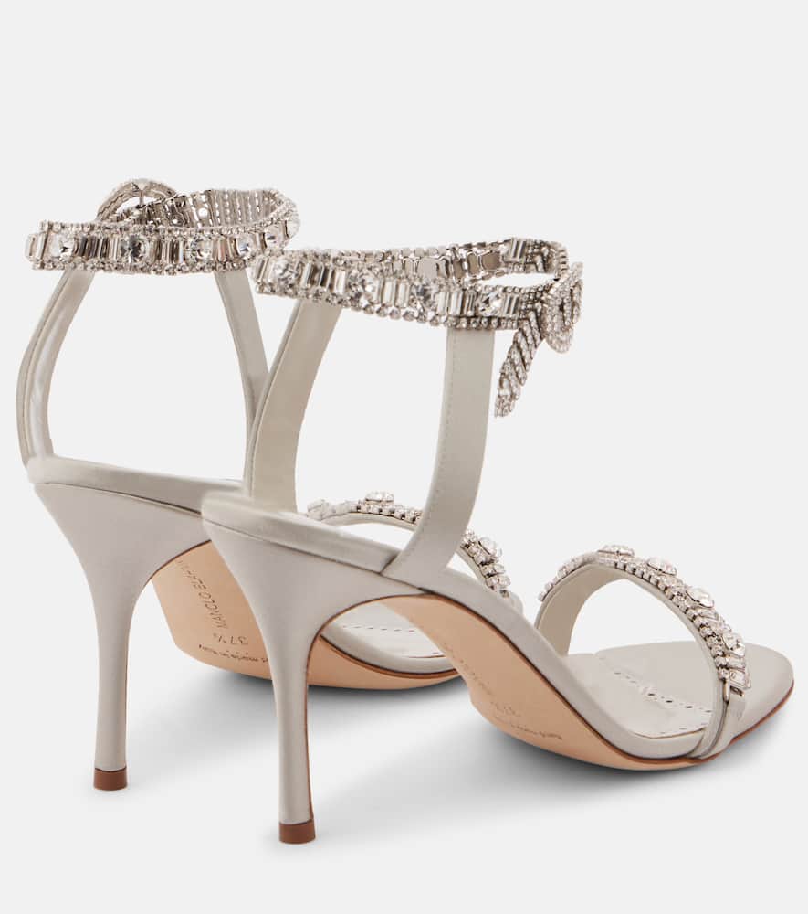 Manolo Blahnik Asa 90 embellished satin sandals