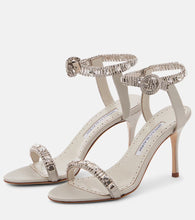 Manolo Blahnik Asa 90 embellished satin sandals
