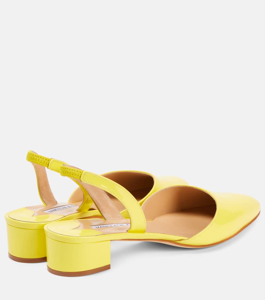Manolo Blahnik Aspro 30 patent leather slingback pumps