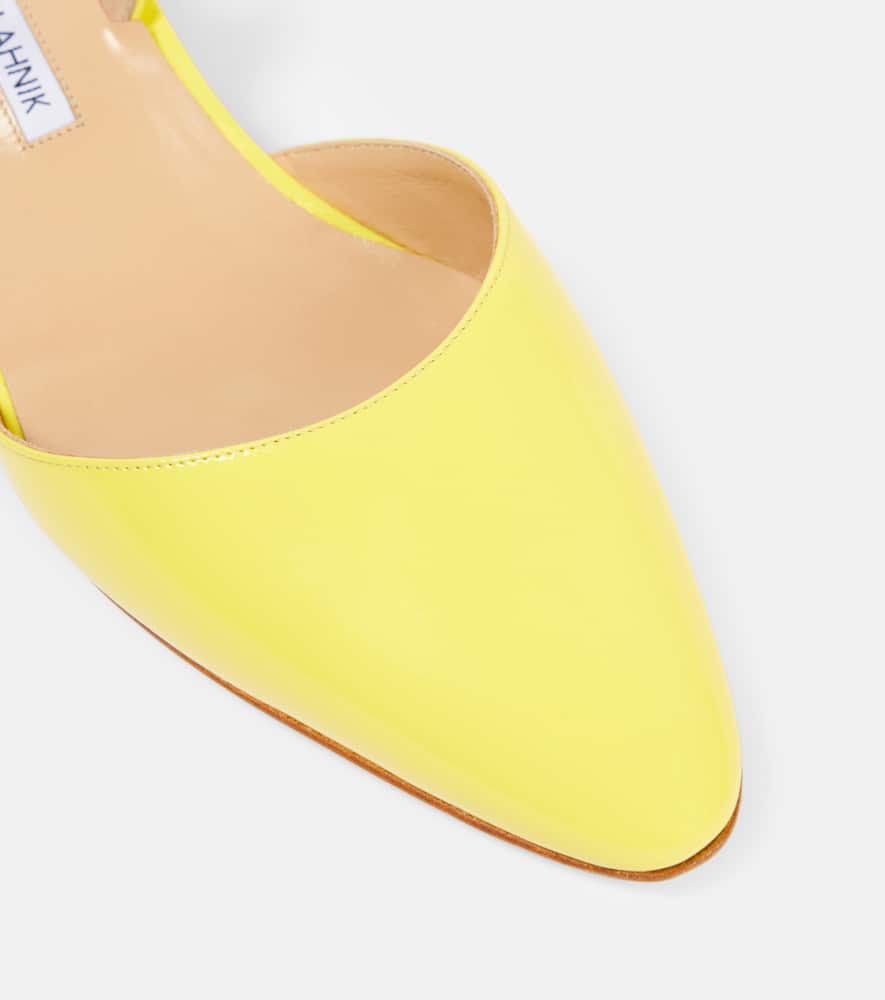 Manolo Blahnik Aspro 30 patent leather slingback pumps