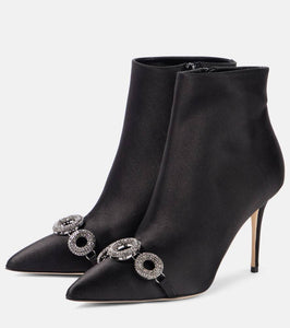 Manolo Blahnik Balvisa embellished satin ankle boots
